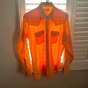 Sheplers long sleeve creamsicle colored pearlsnap